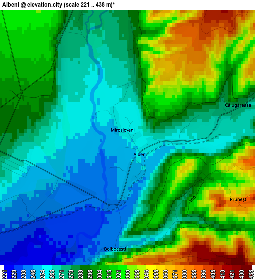 Albeni elevation map