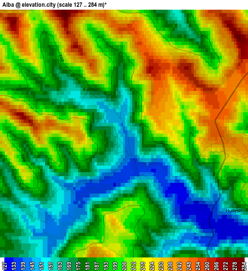 Alba elevation map