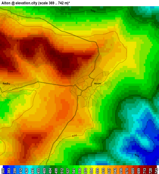 Aiton elevation map