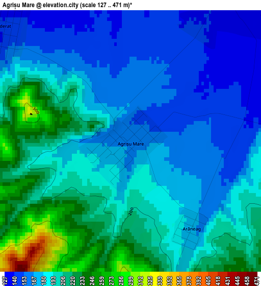 Agrișu Mare elevation map