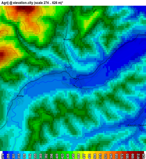 Agrij elevation map