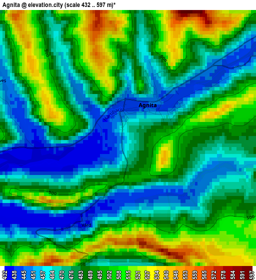 Agnita elevation map