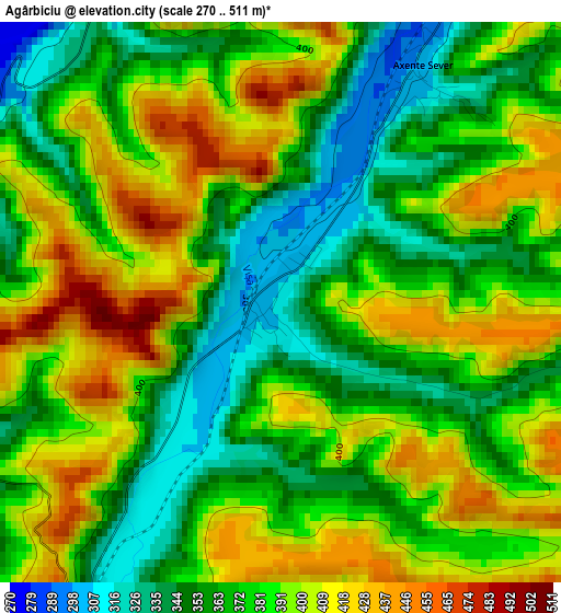 Agârbiciu elevation map