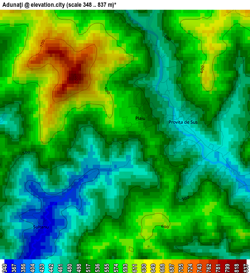 Adunaţi elevation map