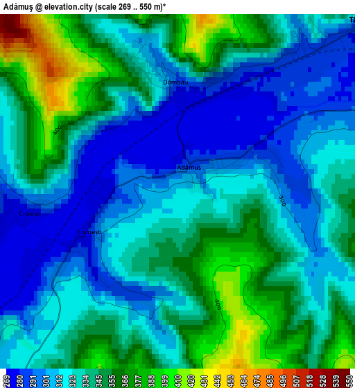 Adămuş elevation map