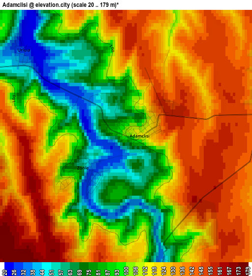 Adamclisi elevation map