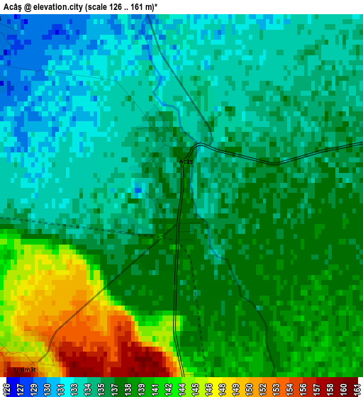 Acâş elevation map