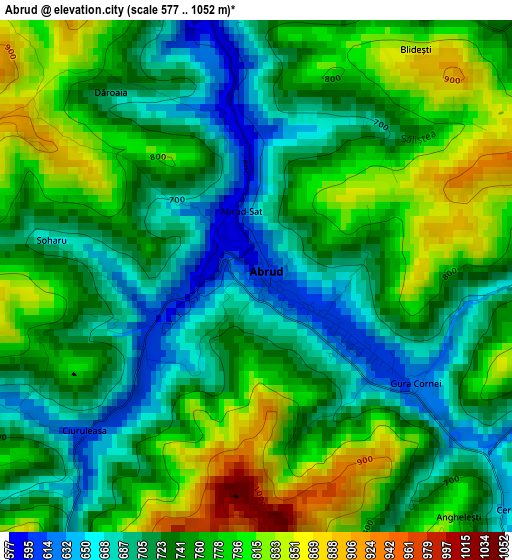 Abrud elevation map