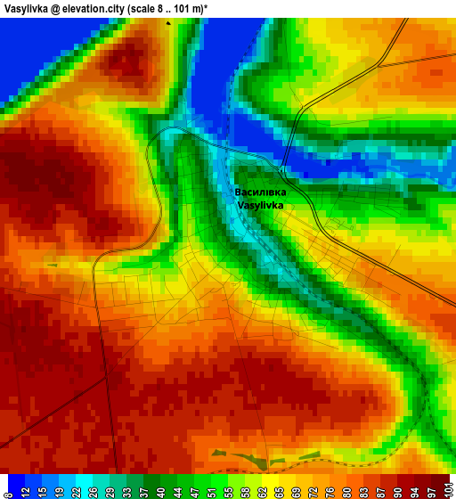 Vasylivka elevation map