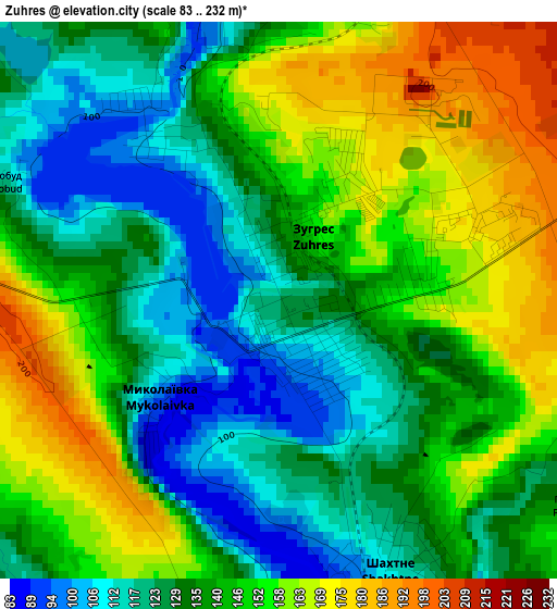 Zuhres elevation map