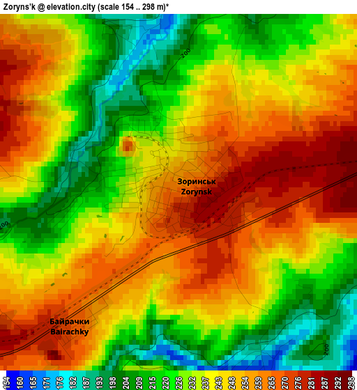 Zoryns’k elevation map