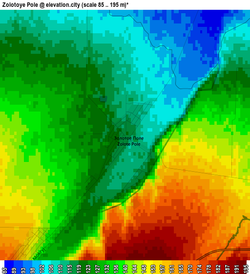 Zolotoye Pole elevation map