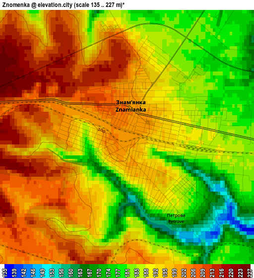 Znomenka elevation map