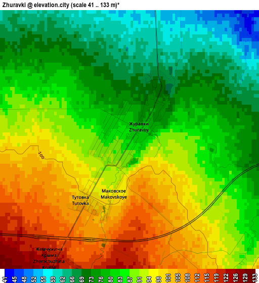 Zhuravki elevation map