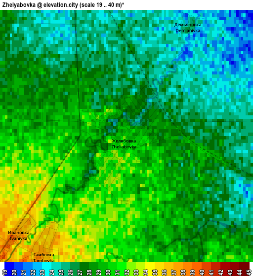 Zhelyabovka elevation map