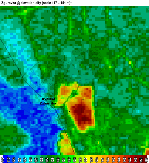 Zgurovka elevation map