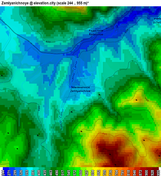 Zemlyanichnoye elevation map