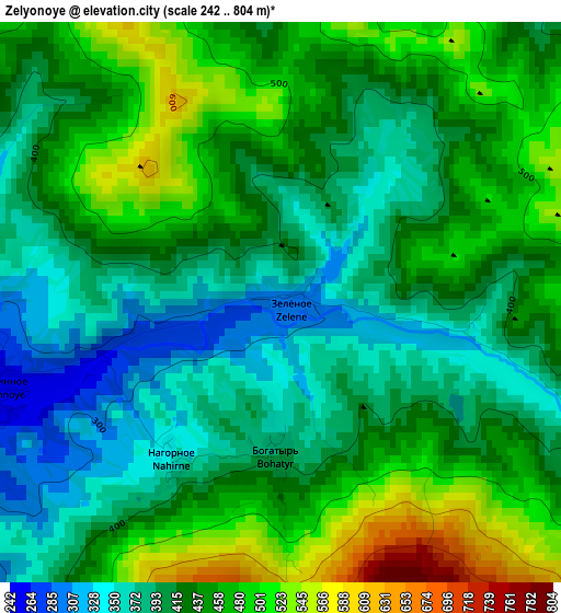 Zelyonoye elevation map