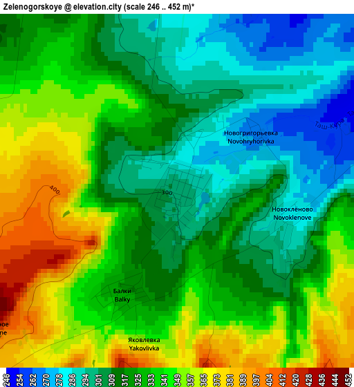 Zelenogorskoye elevation map