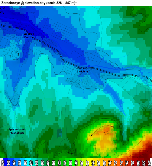 Zarechnoye elevation map