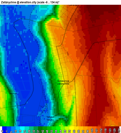 Zaliznychne elevation map