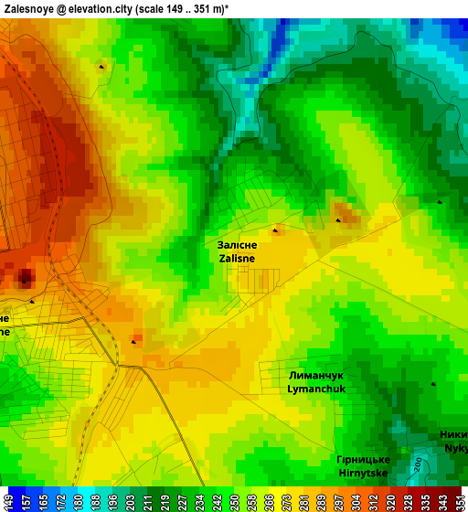 Zalesnoye elevation map