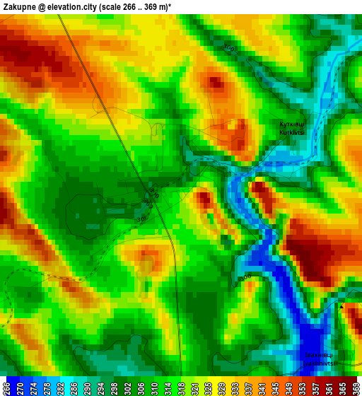 Zakupne elevation map