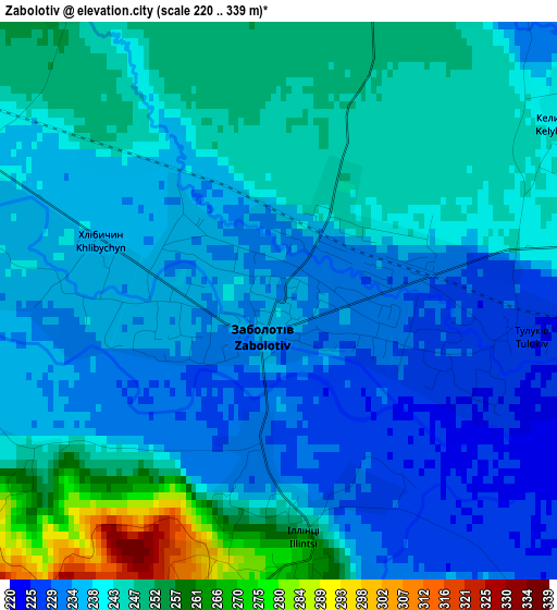 Zabolotiv elevation map