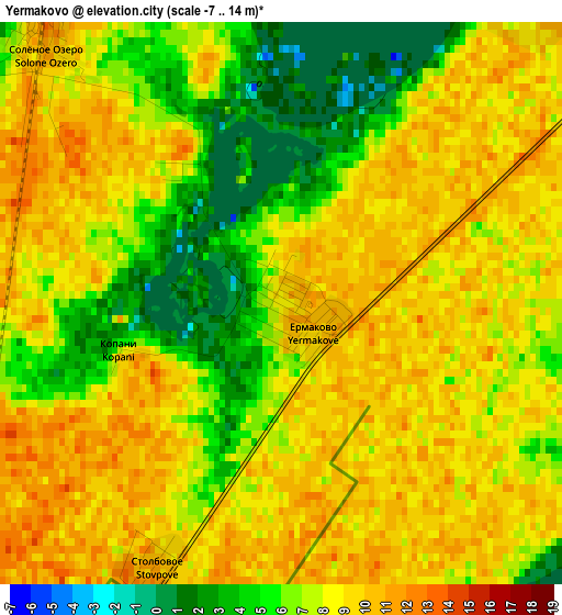 Yermakovo elevation map