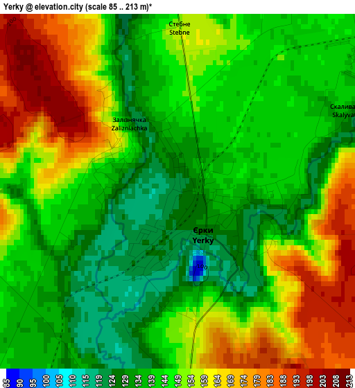 Yerky elevation map