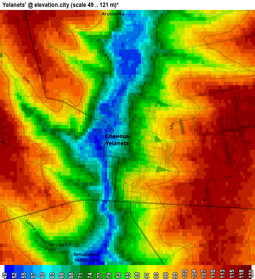 Yelanets’ elevation map