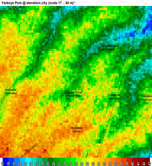 Yarkoye Pole elevation map