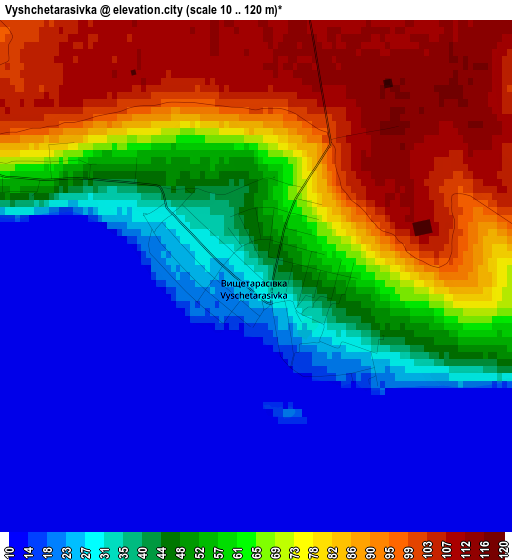 Vyshchetarasivka elevation map