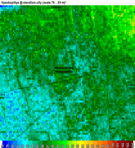 Vysokopillya elevation map