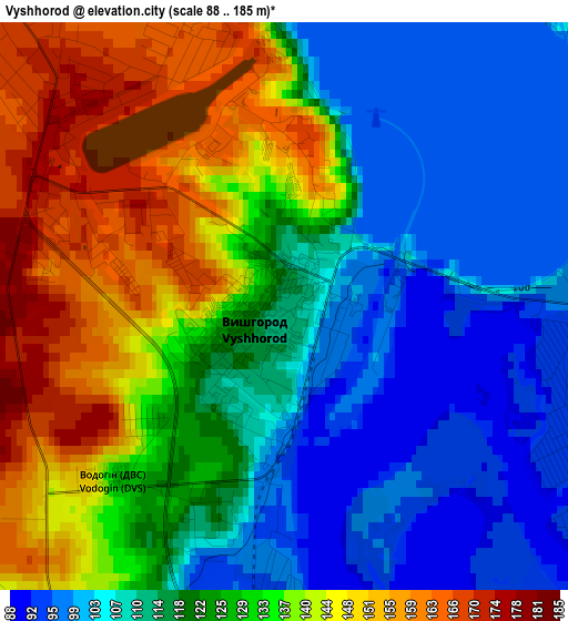 Vyshhorod elevation map