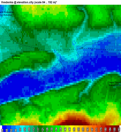 Vvedenka elevation map