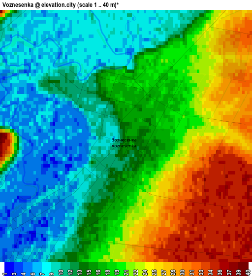 Voznesenka elevation map