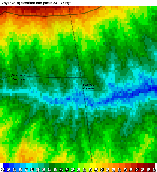 Voykovo elevation map