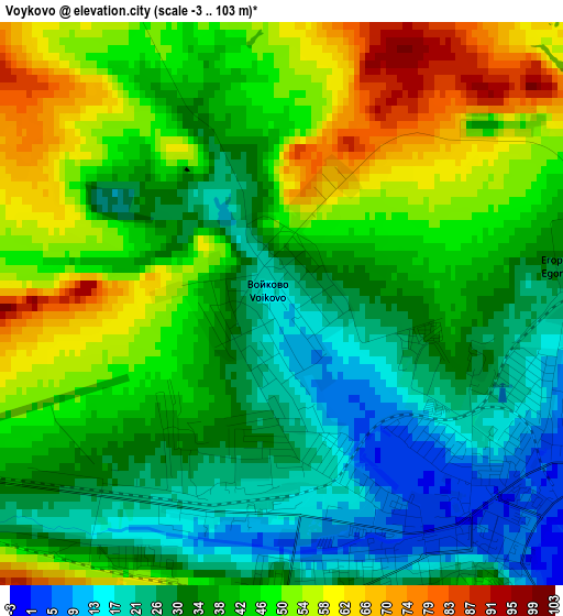 Voykovo elevation map