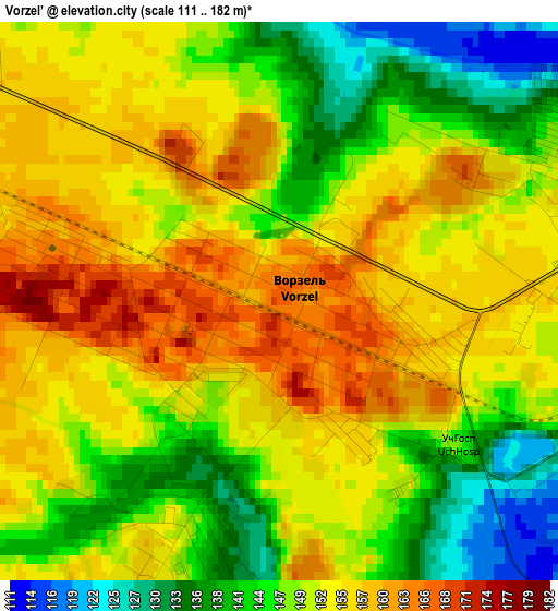 Vorzel’ elevation map