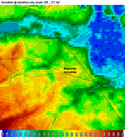 Vorozhba elevation map