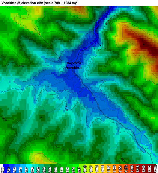 Vorokhta elevation map