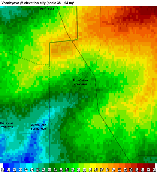 Vorobyovo elevation map