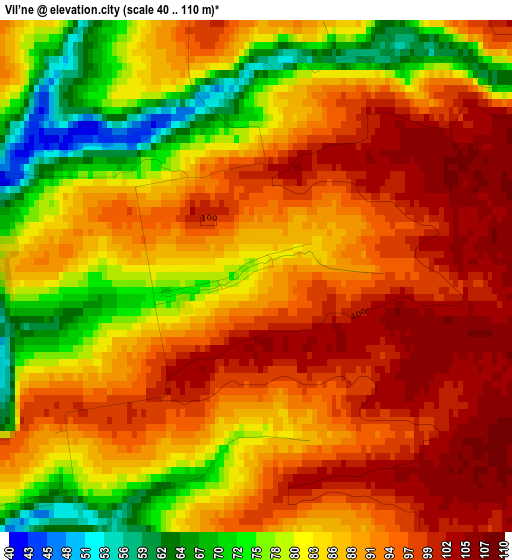 Vil’ne elevation map