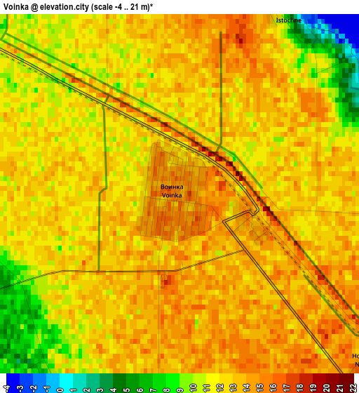 Voinka elevation map