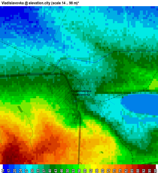 Vladislavovka elevation map