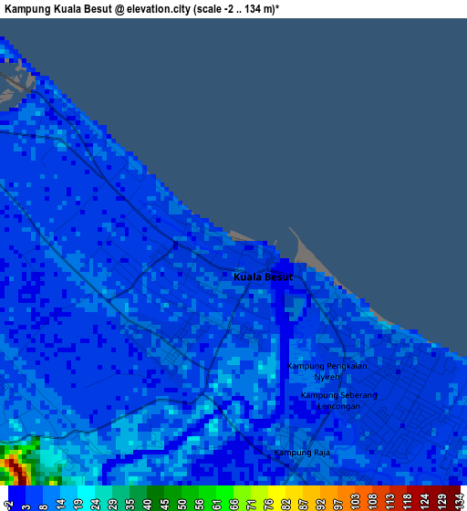 Kampung Kuala Besut elevation map