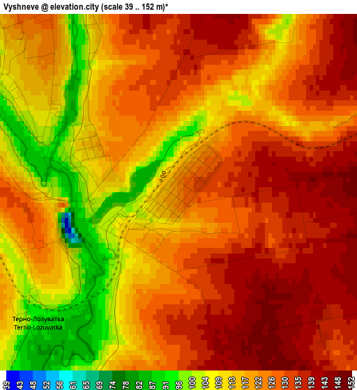 Vyshneve elevation map