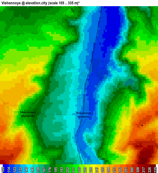 Vishennoye elevation map