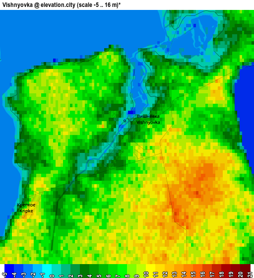 Vishnyovka elevation map